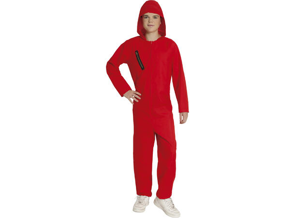 Fangekostyme - Onepiece - Rød 1 Barnekostyme Unisex - Str 14-16 År 