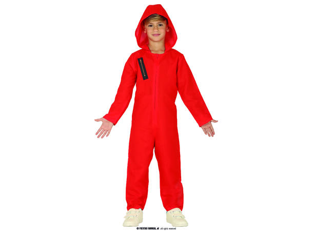 Fangekostyme - Onepiece - Rød 1 Barnekostyme Unisex - Str 14-16 År 