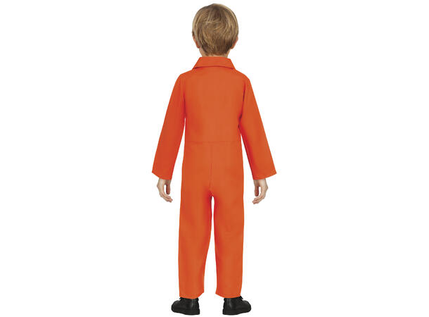 Fangekostyme - Oransje 1 Barnekostyme til gutt - Str 10-12 År 