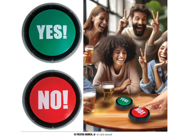 Festleke - Buzzer knapper - "Yes"/"No" 1 Festleke m/2 svarknapper - 9cm 