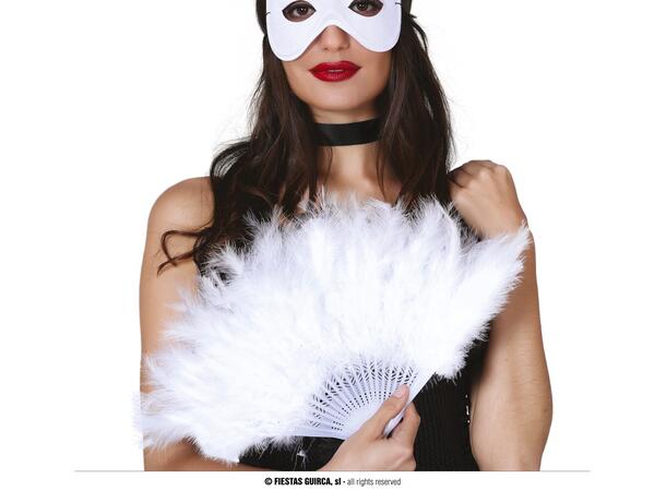 Fjærvifte - Hvit 1 Vifte med 16 blader i fjær 