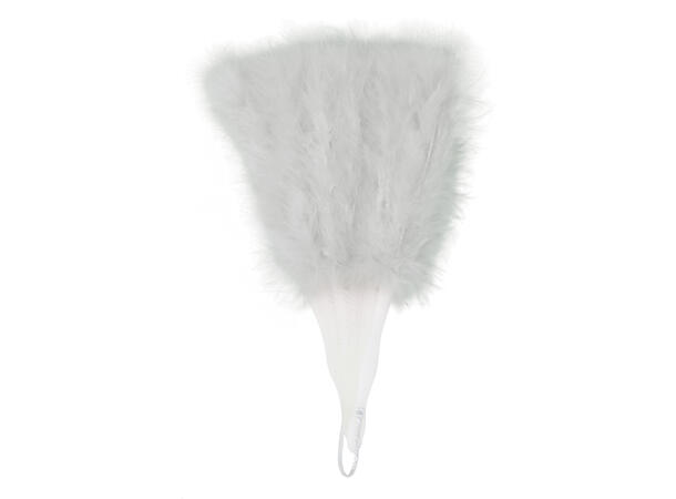 Fjærvifte - Hvit 1 Vifte med 16 blader i fjær 