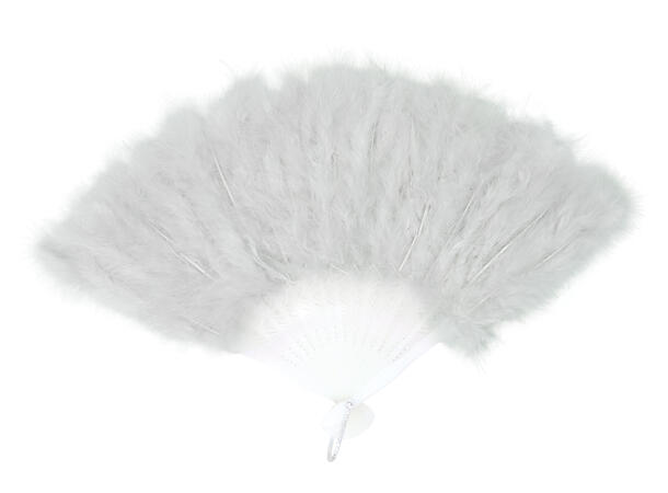 Fjærvifte - Hvit 1 Vifte med 16 blader i fjær 
