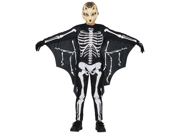 Flaggermusskjelett - Onepiece 1 Barnekostyme Unisex - Str 5-6År 