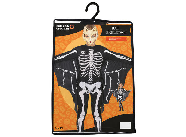 Flaggermusskjelett - Onepiece 1 Barnekostyme Unisex - Str 5-6År 