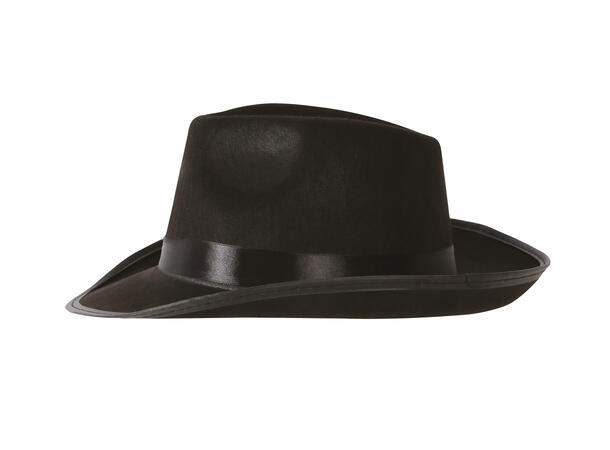 Gansterhatt - Sort - HQ 1 Hatt i filt til voksen - Onesize 