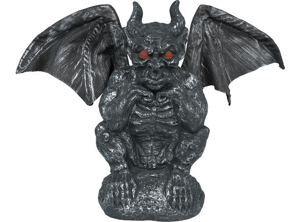 Gargoyle - Statue med vinger 1 Figur m/lyd/lys/begegelse - 30cm 
