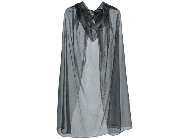 Gjenomsiktig kappe skinnende sølv 1 Kappe m/Hette til voksen - 130cm 
