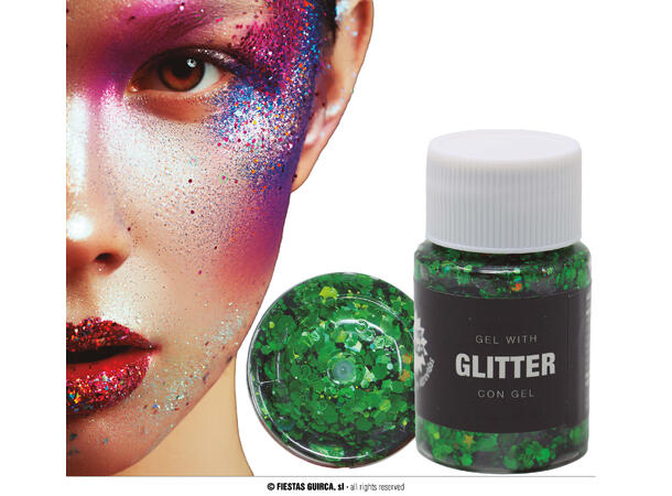 Glitter Gel - Mørkegrønn 1 Beholder med gel - 20g 
