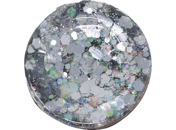Glitter Gel - Sølv 1 Beholder med gel - 20g 