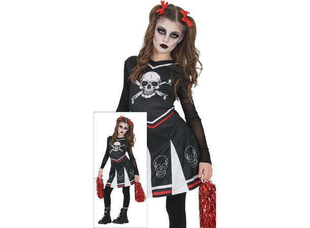 Gothic Cheerleader - Sort - Jente 1 Kostyme til barn - 7-9 år (133 cm) 