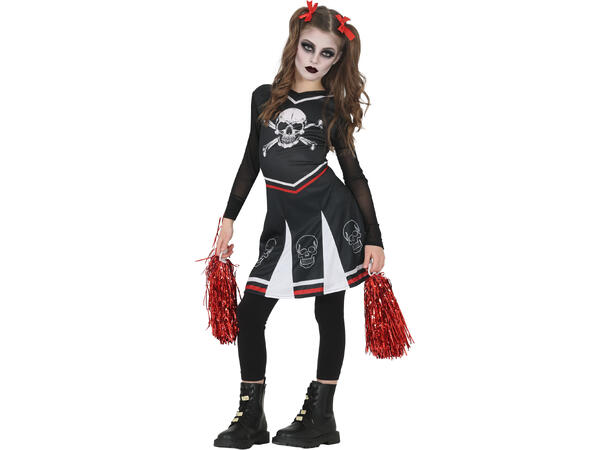 Gothic Cheerleader - Sort - Jente 1 Kostyme til barn - 7-9 år (133 cm) 
