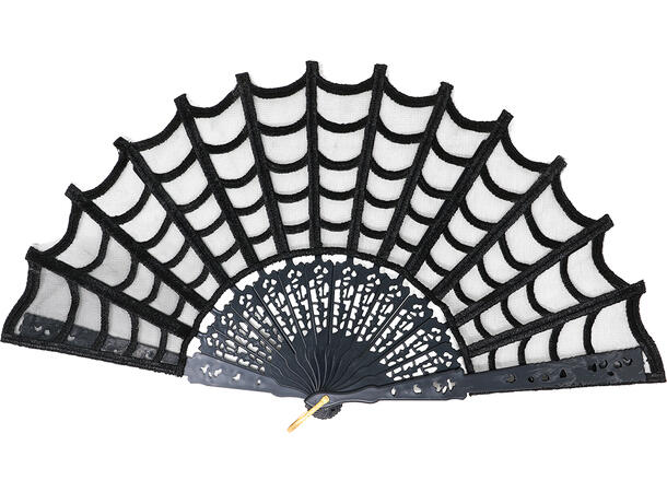 Gotisk vifte - sort 1 Vifte i PVC/Ployester - 24cm 