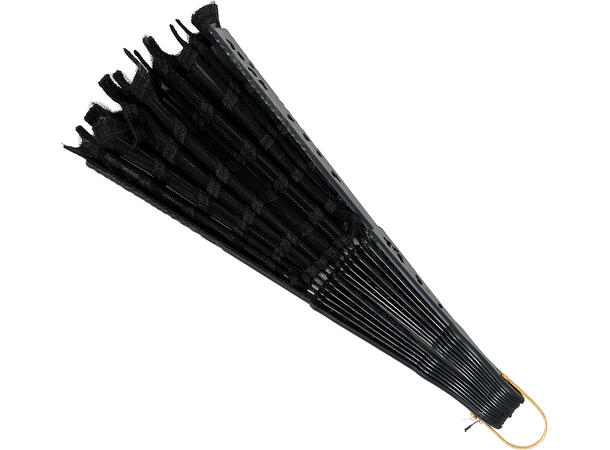 Gotisk vifte - sort 1 Vifte i PVC/Ployester - 24cm 