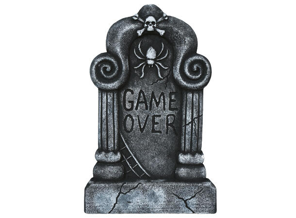Gravsten - Game Over 1 Gravsten i skum - 42x27cm 