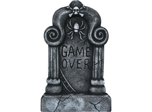 Gravsten - Game Over 1 Gravsten i skum - 42x27cm 
