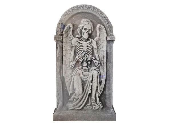 Gravsten - Skjelettengel 1 Gravsten i skum - 90x50cm 