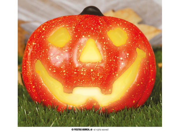 Gresskar lanterne med lys 1 Gresskar i skum - 17cm 