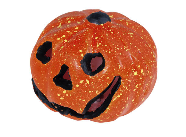 Gresskar lanterne med lys 1 Gresskar i skum - 17cm 