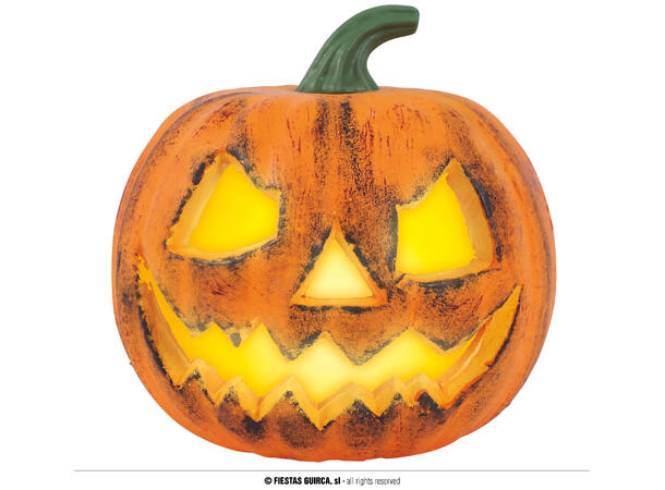 Gresskar m/LYS - Oransje/sort 1 Gresskar i skum - 20cm 