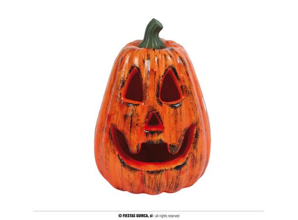 Gresskar med lys - Oransje 1 Gresskar i plast - 20cm 