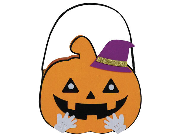 Gresskar veske i filt - Oransje 1 Gresskarveske i filt - 16cm 