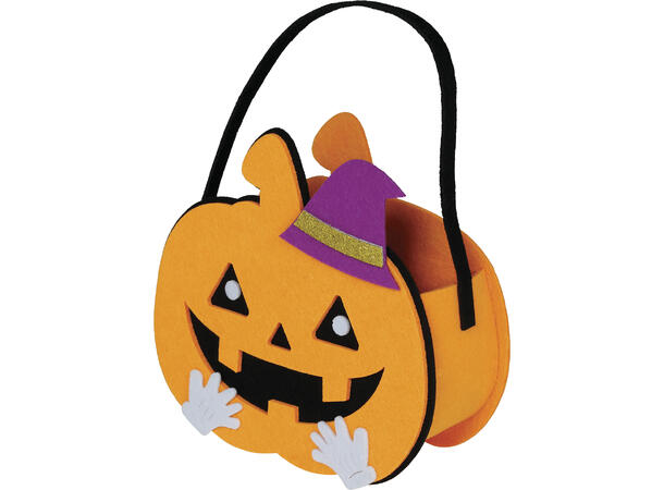 Gresskar veske i filt - Oransje 1 Gresskarveske i filt - 16cm 