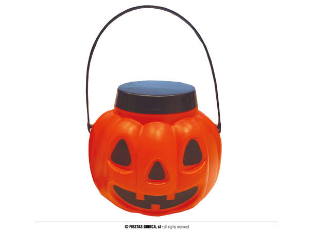 Gresskarkurv m/lokk 1 Gresskar i PVC - 15cm 