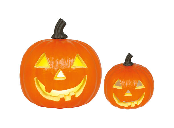 Gresskarlykt med intenst lys - oransje 1 Gresskar i Skum m/lys - 21cm 