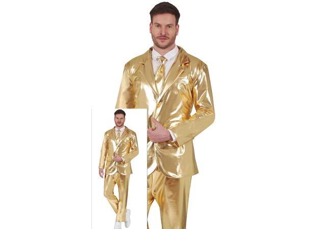 Gulldress - Bukse,jakke og slips 1 Herrekostyme - str 48-50 (M) 