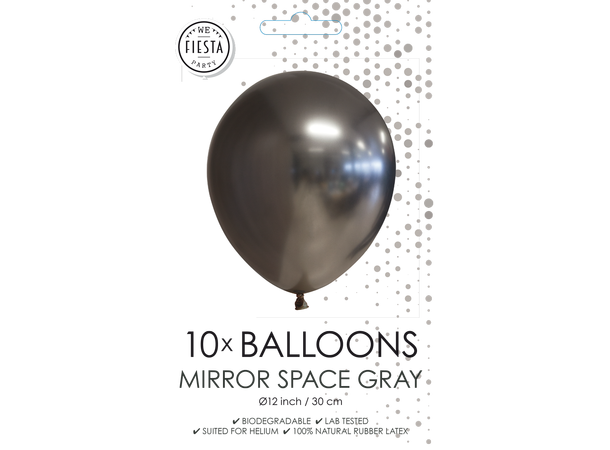 Gummiballonger - Mirror Space grey 10 Gummiballonger - 30cm (12") 