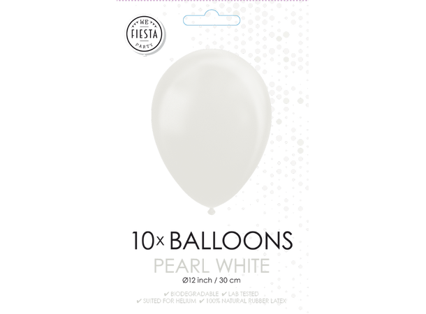 Gummiballonger - Pearl White 10 Gummiballonger - 30cm (12") 