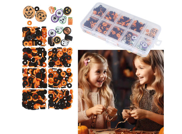 Halloween perler til å lage smykker -DIY 1 Boks med 512 perler i plast 