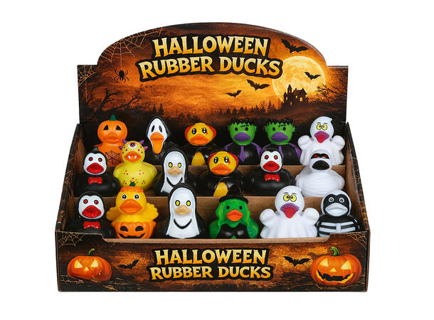 Halloweenender i gummi - 6 ass Display med 12 ender - 6cm 