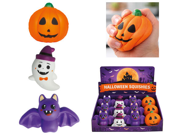 Halloweenfigurer i myk lateks - 6 Ass Display med 12 klembare figurer - 10cm 