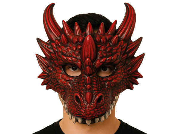 Halvmaske - Darage - Rød 1 Maske i EVA-skum 