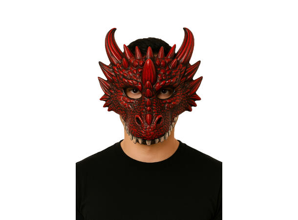 Halvmaske - Darage - Rød 1 Maske i EVA-skum 