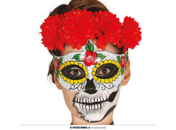 Halvmaske - Day of The Dead 1 Maske i PVC 