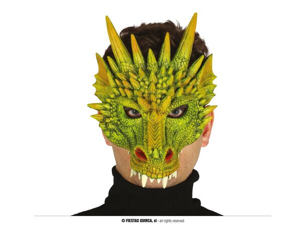 Halvmaske - Drage - Grønn 1 Maske i EVA-skum 