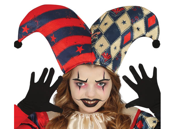 Harlequin - Rød/Blå/Hvit - 4 deler 1 Barnekostyme til jente - Str 10-12 År 