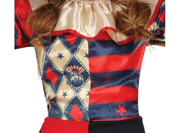 Harlequin - Rød/Blå/Hvit - 4 deler 1 Barnekostyme til jente - Str 10-12 År 