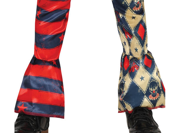 Harlequin - Rød/Blå/Hvit - 4 deler 1 Barnekostyme til jente - Str 10-12 År 