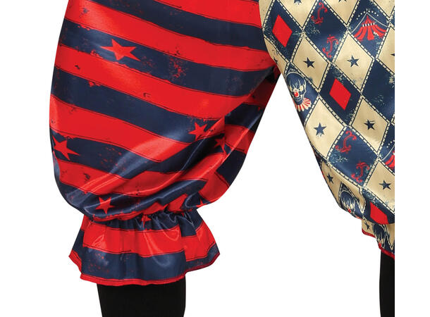 Harlequin - Rød/Blå/Hvit - 4 deler 1 Herrekostyme - str 52-54 (L) 