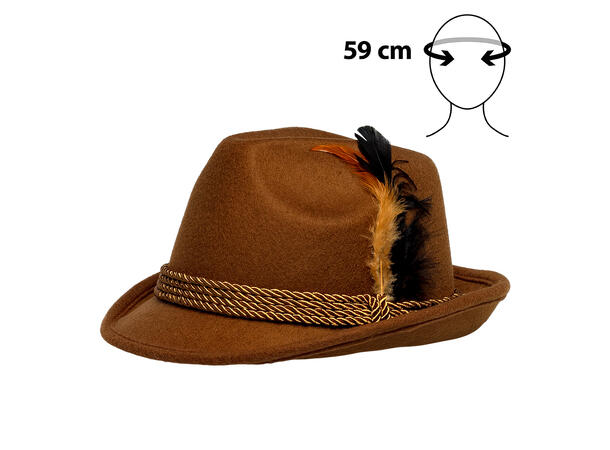 Hatt Oktoberfest - Wilhelm 1 Hatt til voksen - 59cm 