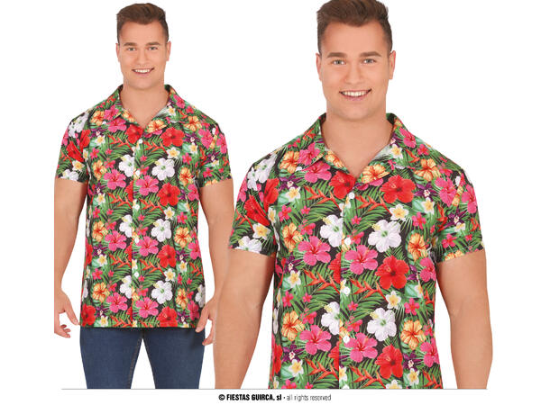 Hawaiiskjorte - Blomster 1 Herreskjorte - STR 48-50 (M) 