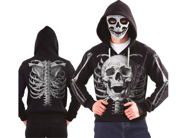 Hettegenser - Hodeskalle m/maske 1 Herrekostyme - Str 52-54 (L) 