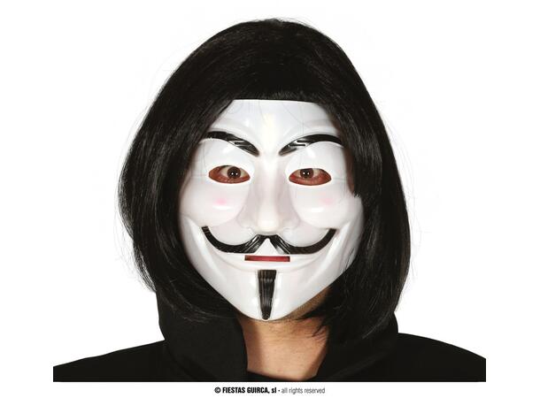 Hvit maske - Vendetta - Guy Fawkes 1 Maske i PVC 