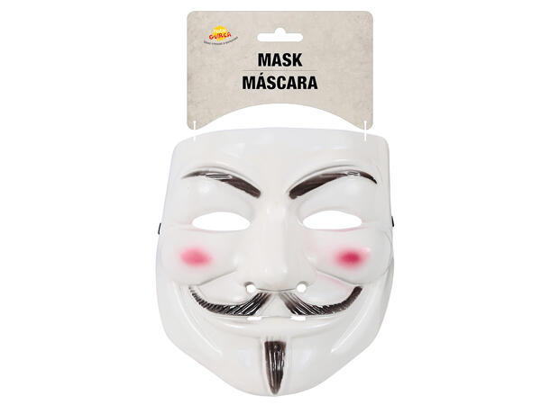 Hvit maske - Vendetta - Guy Fawkes 1 Maske i PVC 
