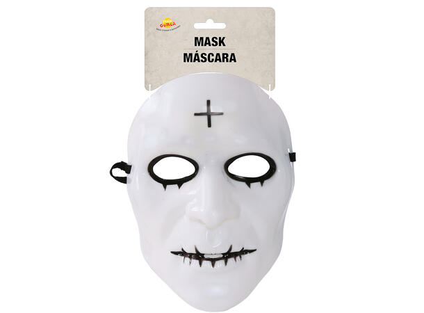 Hvit maske med kors 1 Maske i PVC 