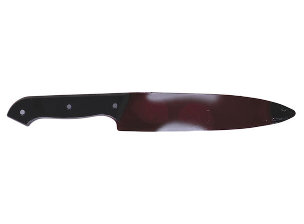Hvit maske og blodig kniv 1 Maske og kniv i PVC 